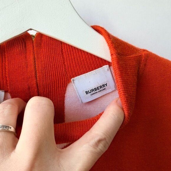 Burberry Denise TB & Star Sweater Dress , Red/Orange/white , Size 12(girl) - Picture 6 of 9